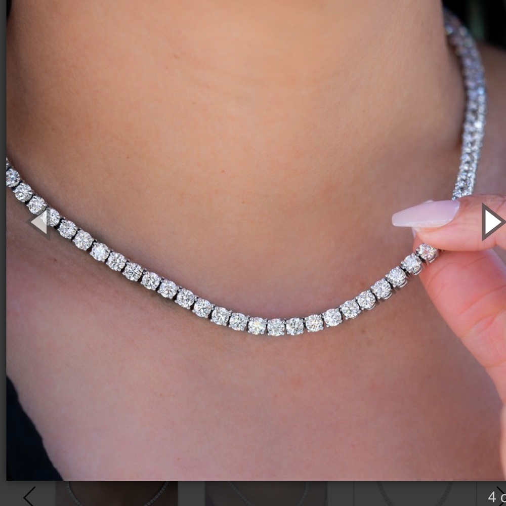 Sterling silver 4mm tennis necklace 16”